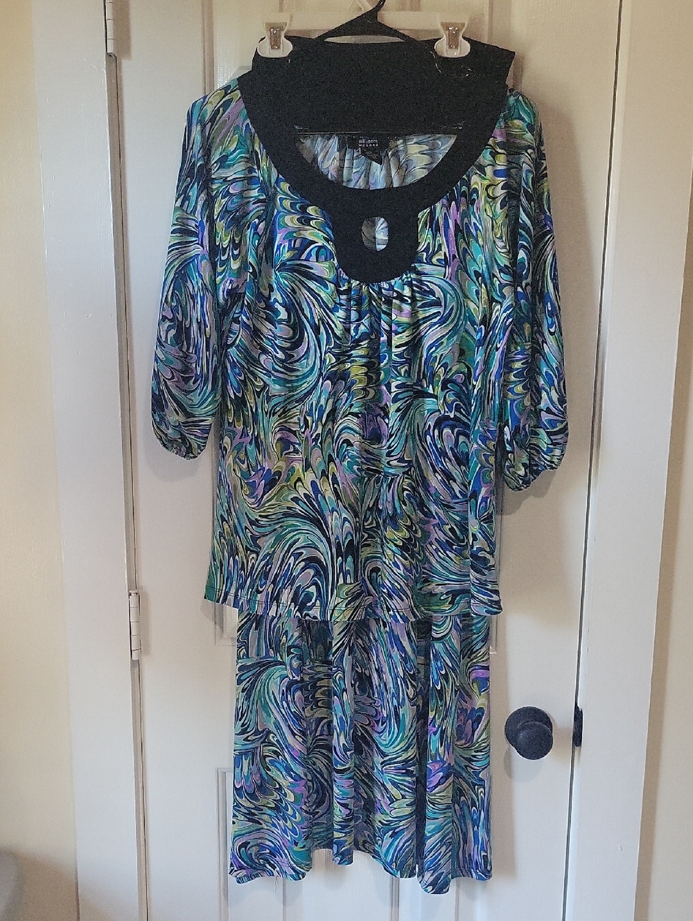 Allison Morgan Multicolor Swirl-Print 2 Piece Top/Skirt/Dress